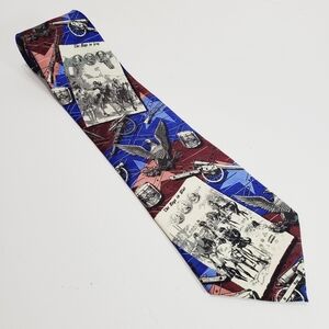 Civil War Theme Multicolor Men's Silk Neck Tie Ralph Marlin 57x4"